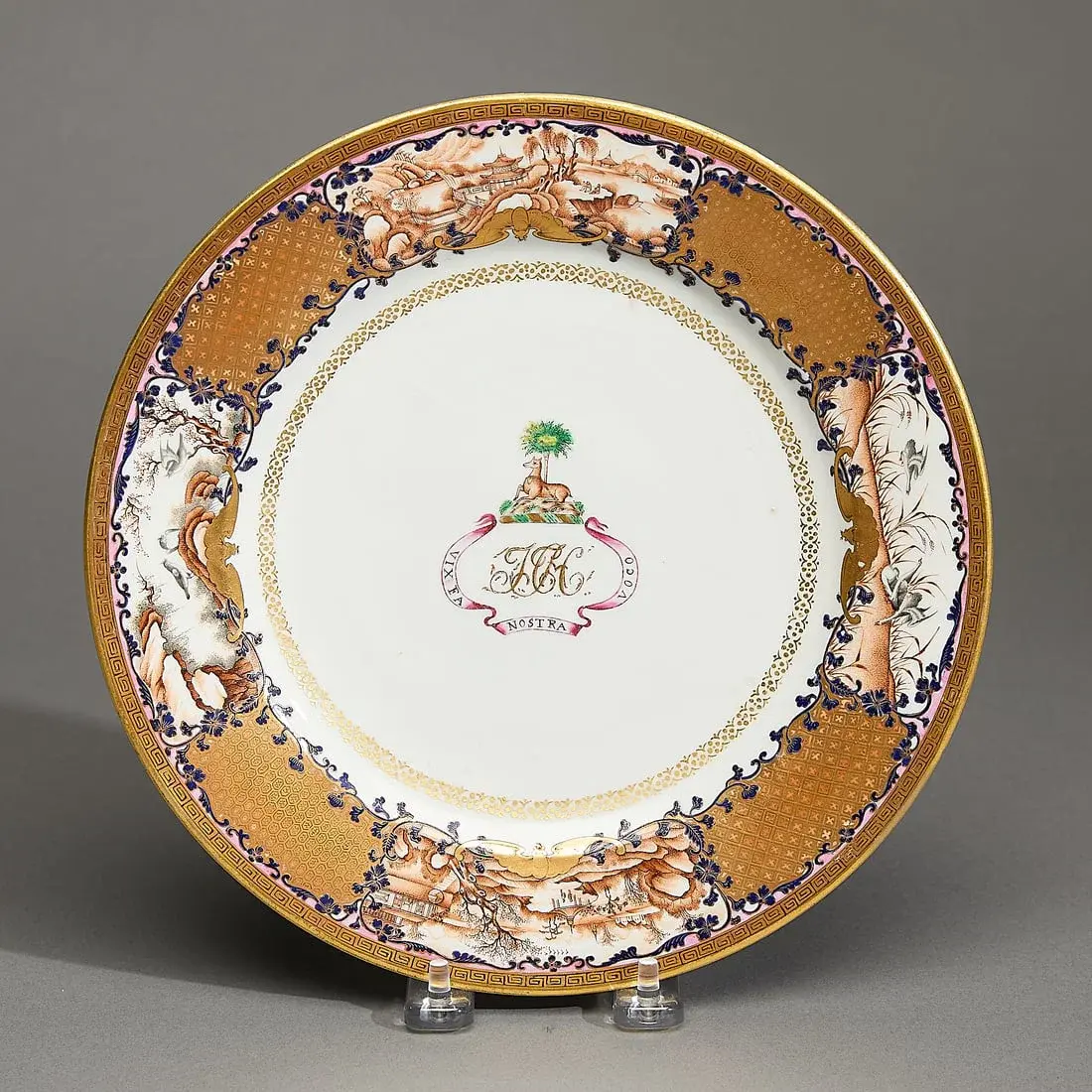 Chinese Export Armorial Plate - Hussey