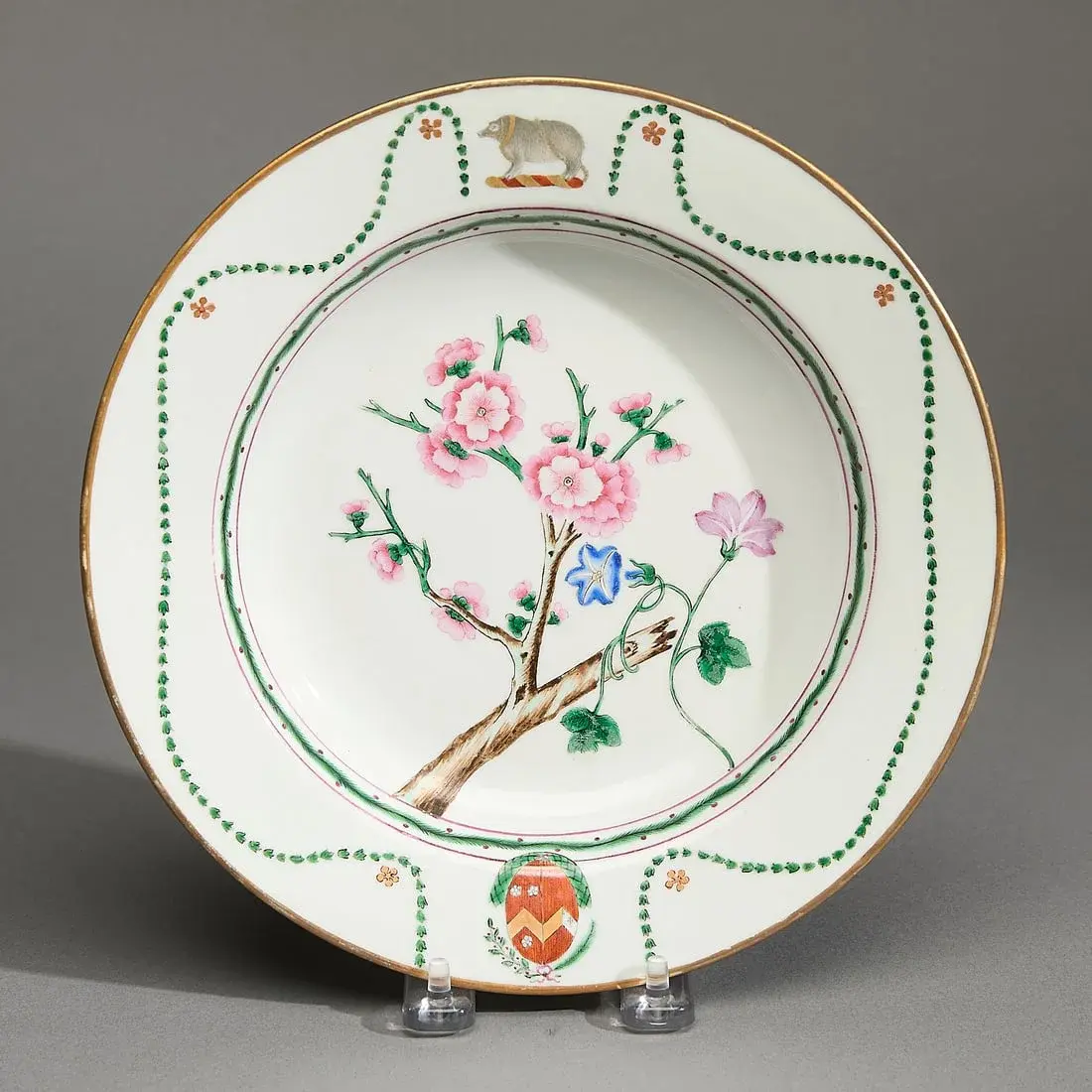 Famille Rose Armorial Soup Plate - Chambers/Wilton