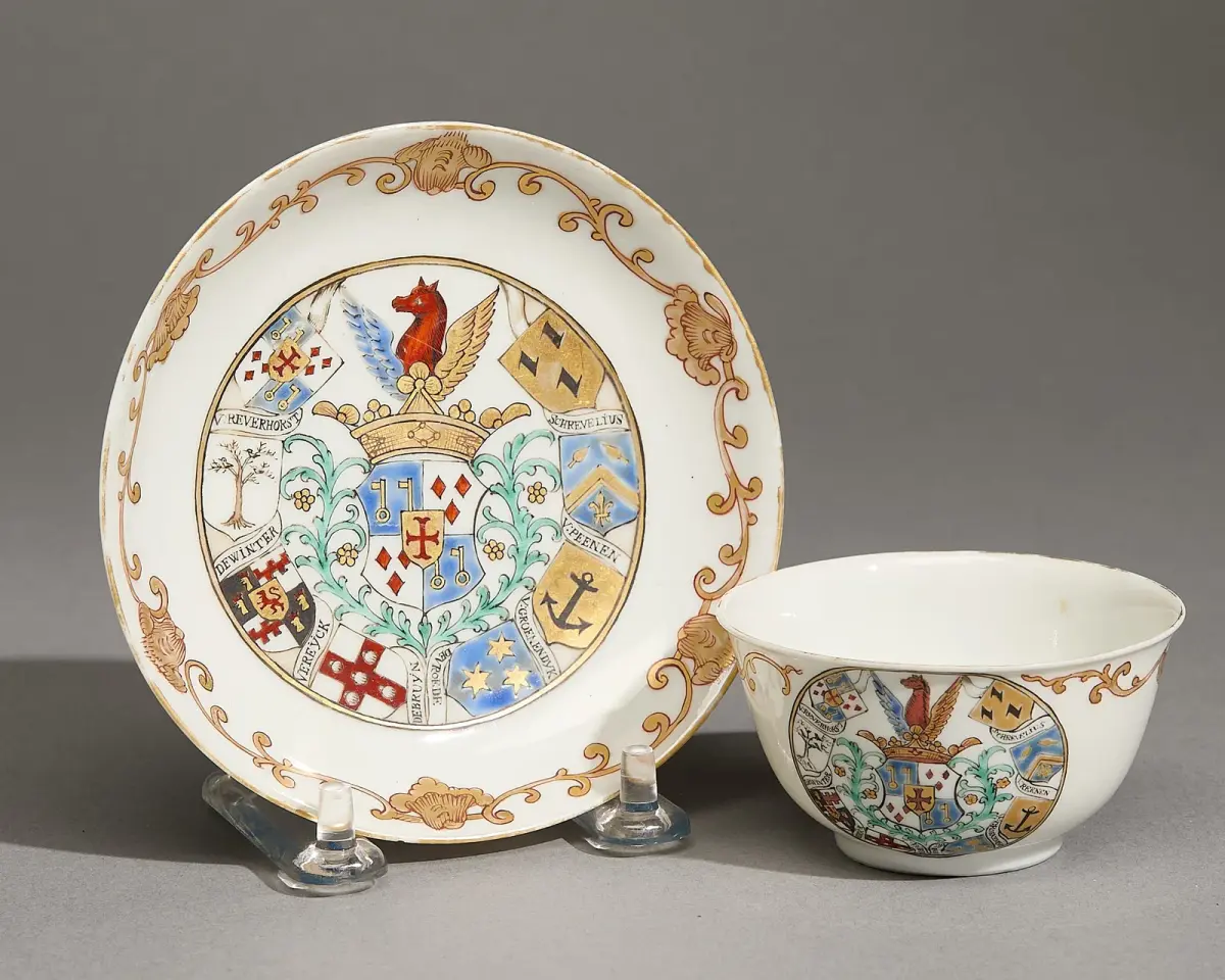 Van Reverhorst Armorial Tea Bowl & Saucer