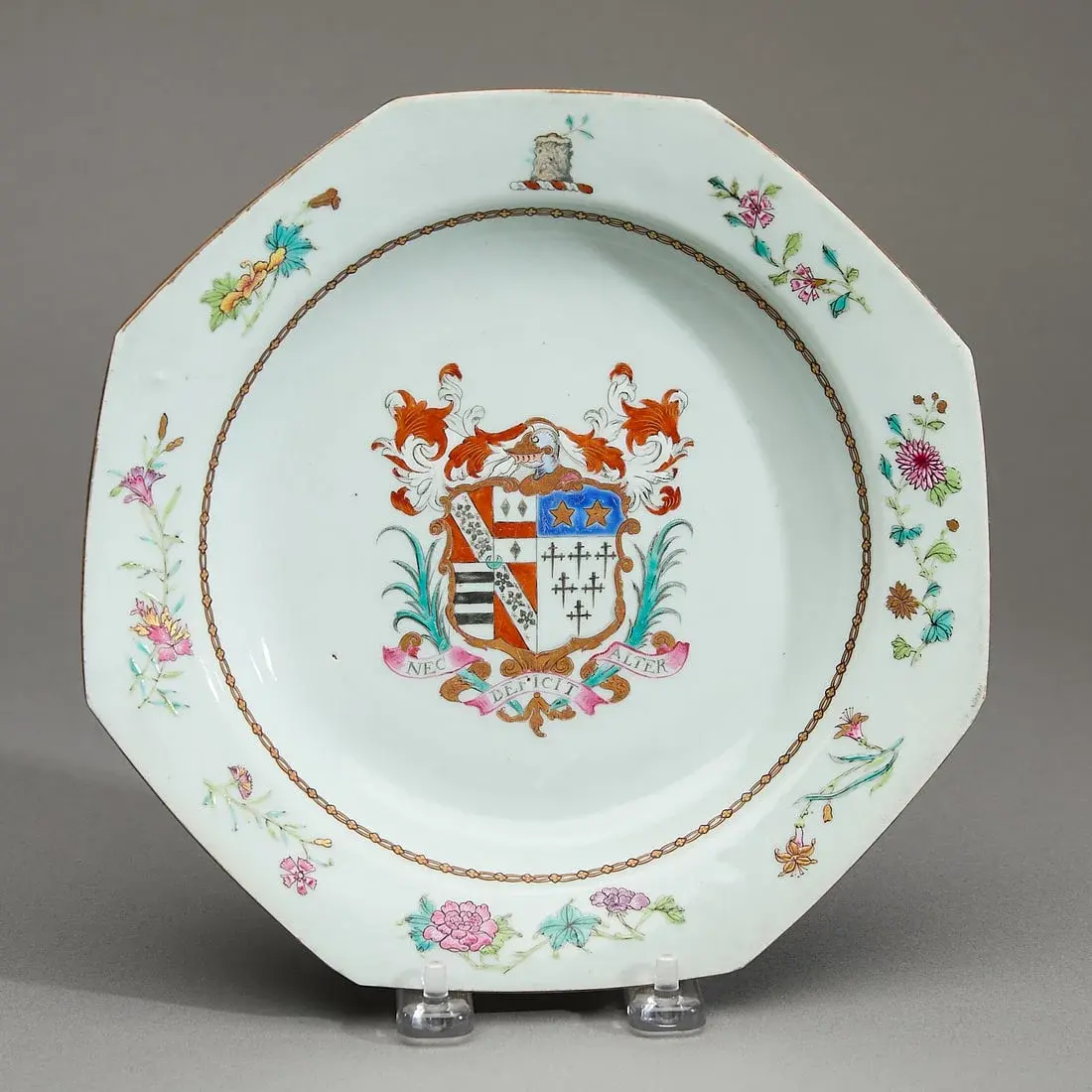 Export Octagonal Armorial Soup Plate - Roddam