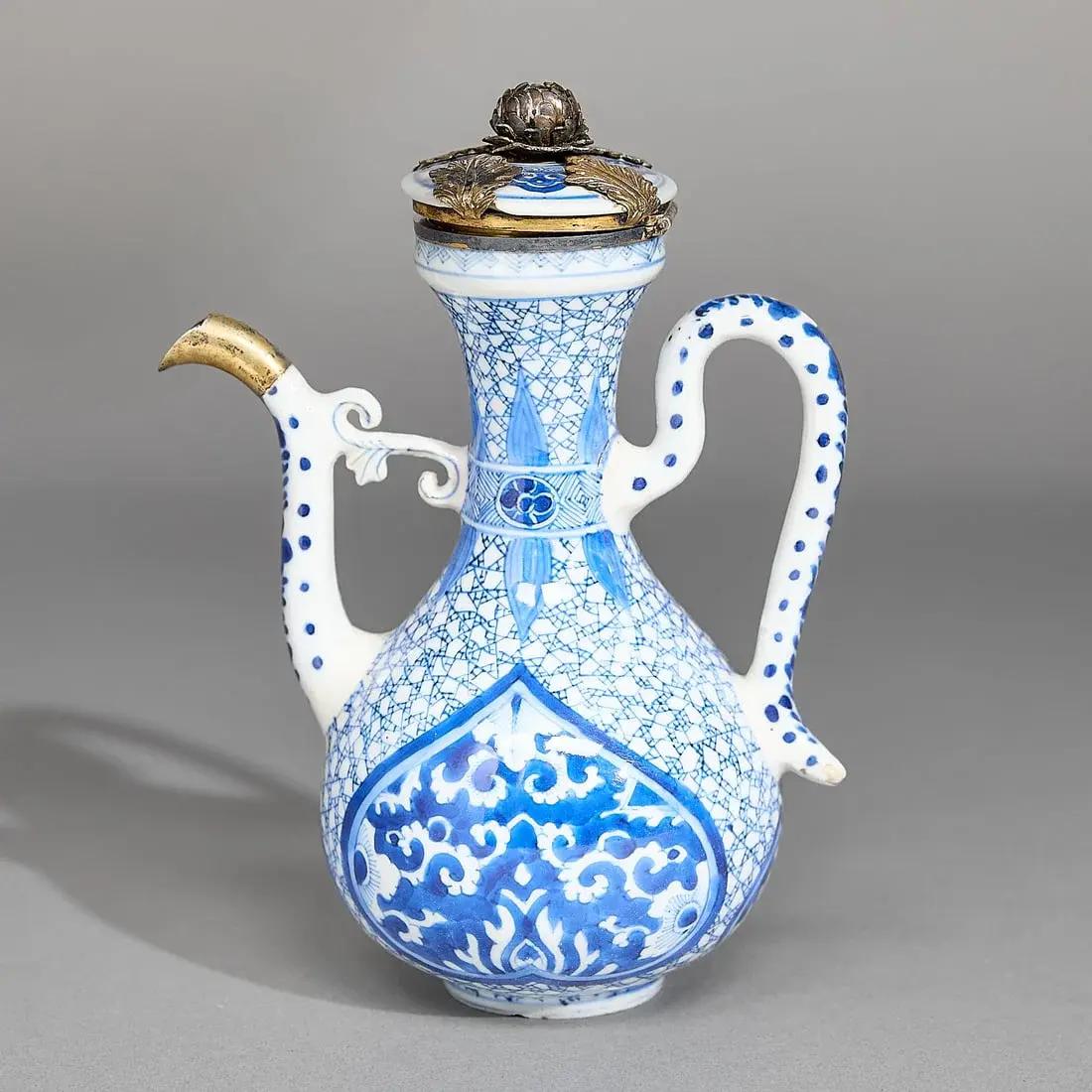 Chinese Export Silver-Mounted Persian Ewer