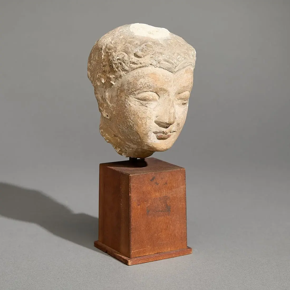 Ancient Gandharan Stucco Head of Buddha