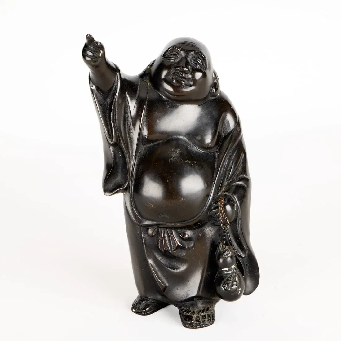 Japanese Meiji Bronze Laughing Buddha Figure
