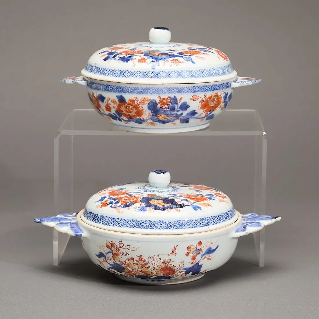 2 Chinese Imari Ecuelles & Covers