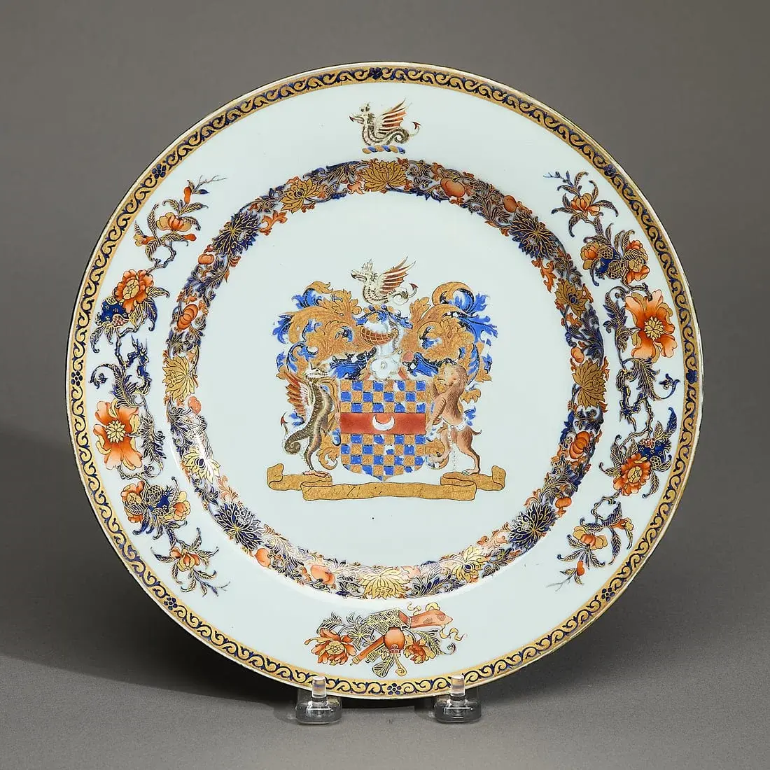 Lrg Chinese Export Imari Armorial Plate - Clifford