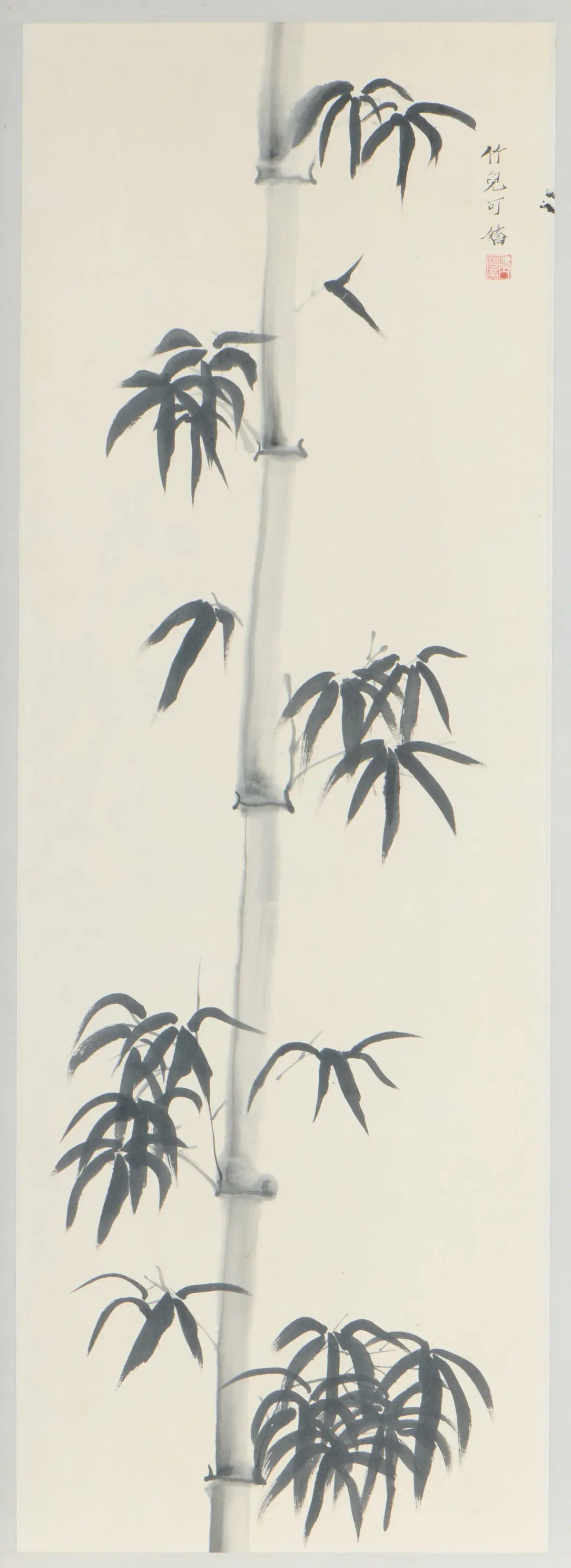 Chinese Bamboo Ink Hanging Scroll Painting