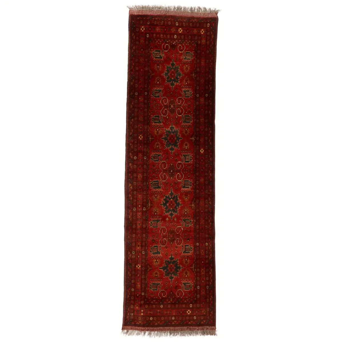 Pakistan Tribal Wool Bokhara Runner Rug 9'4"x2'8"