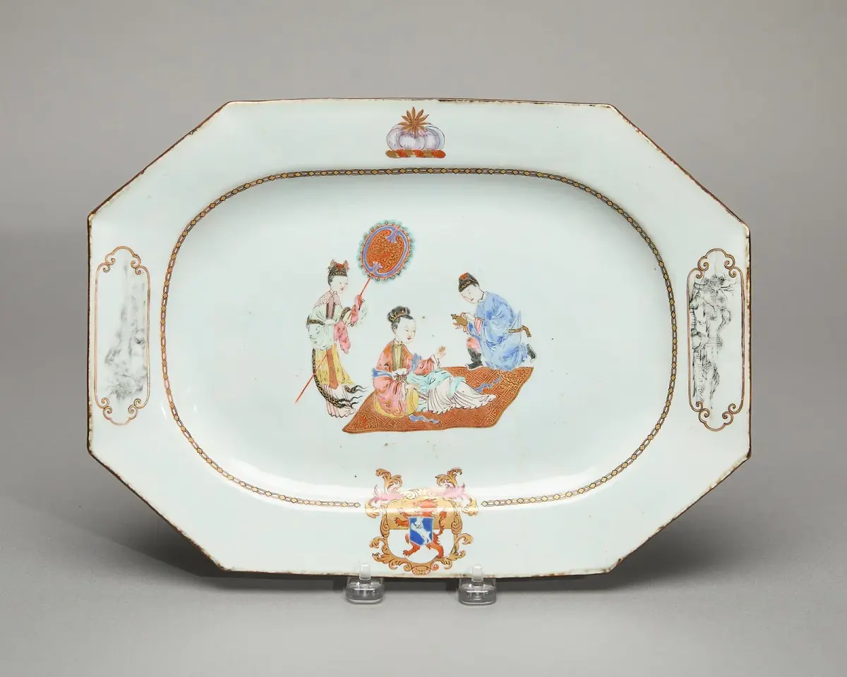 Export Octagonal Armorial Platter - Powell/Cleland