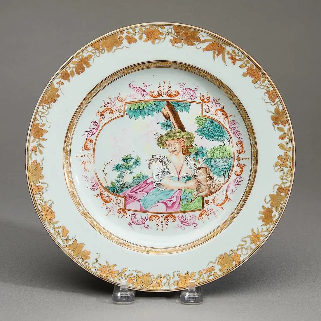 Chinese Export European Subject Shepherdess Plate