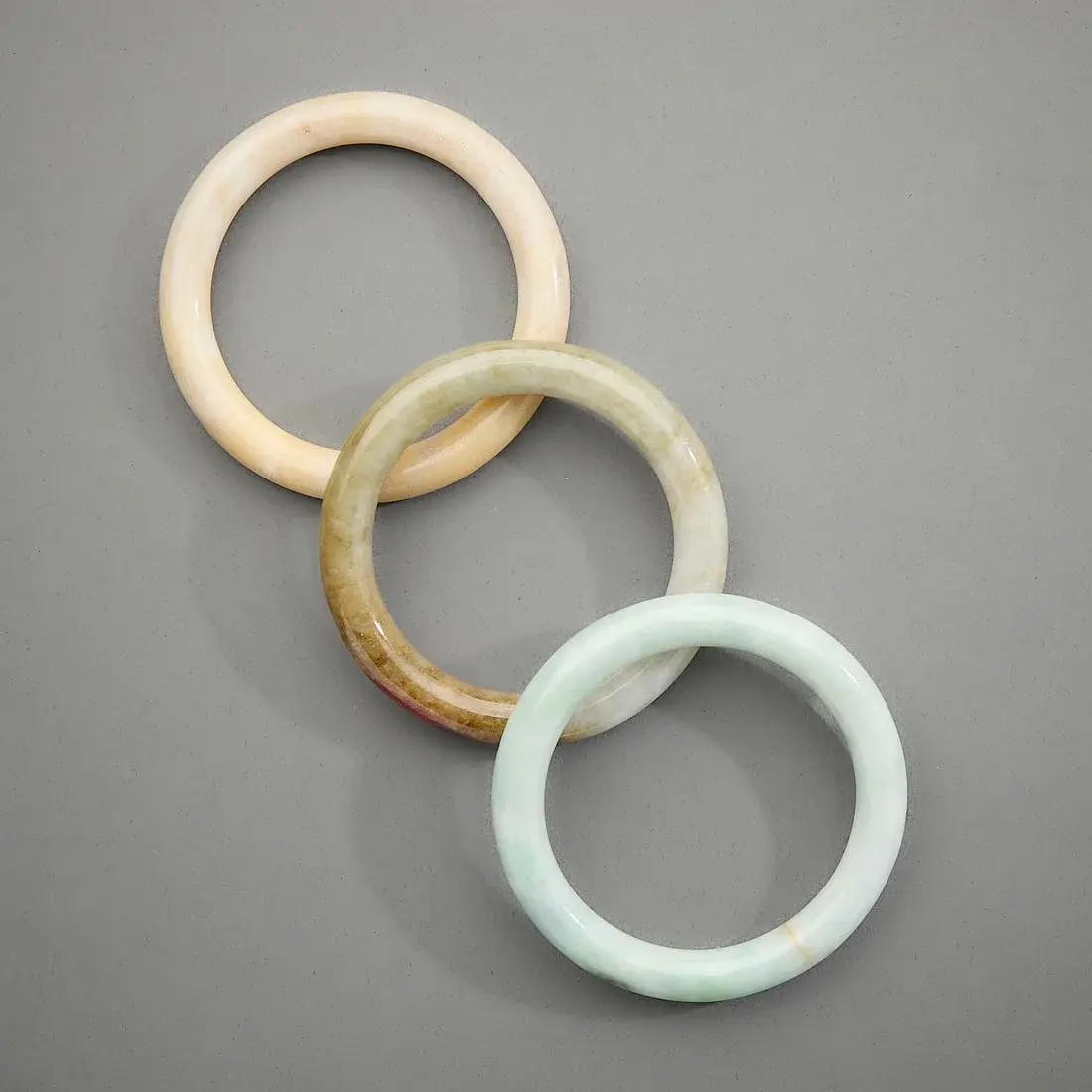 3 Jade Bandle Cuff Bracelets