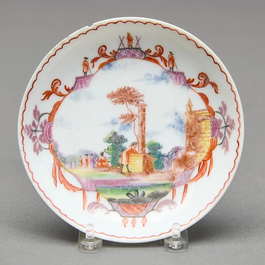 Chinese Export Meissen Style Famille Rose Saucer