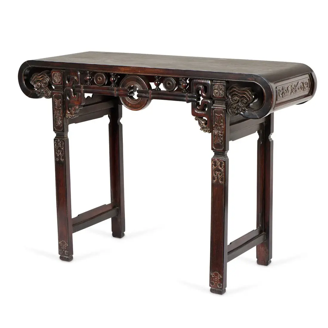 Chinese Qing Carved Teakwood Side Altar Table