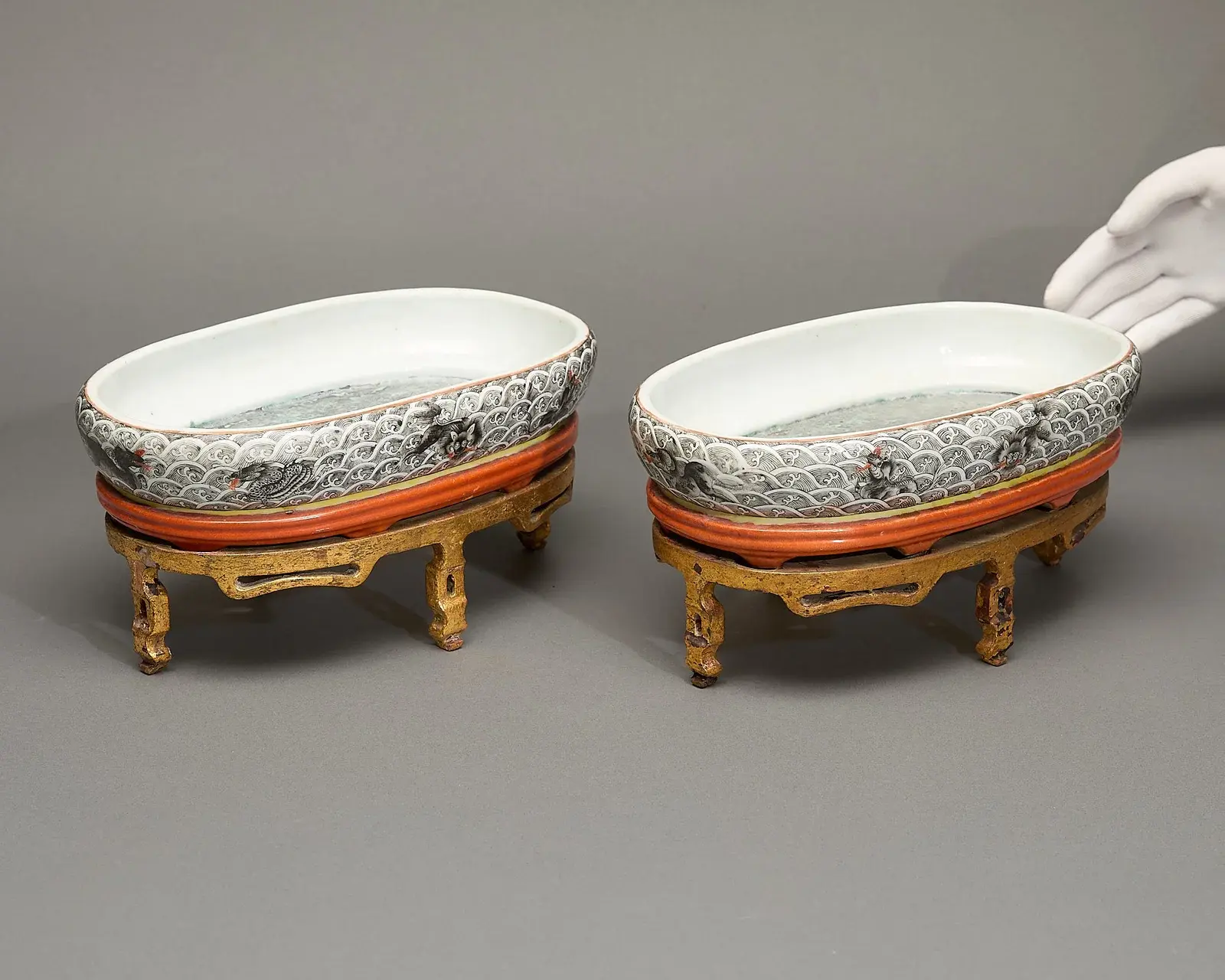 Pr Chinese Famille Verte Porcelain Jardinieres