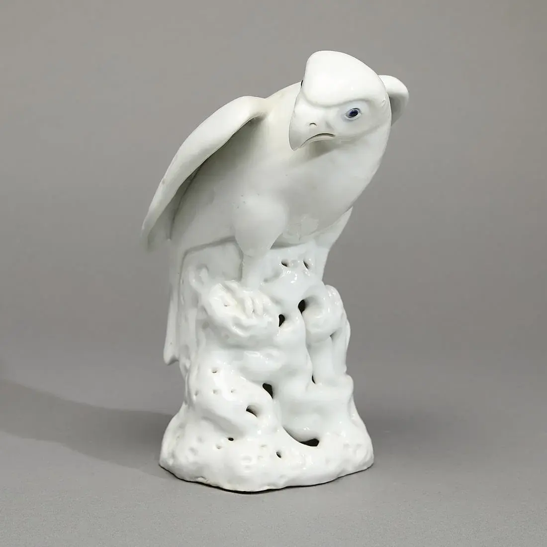 Japanese White Glazed Porcelain Parrot