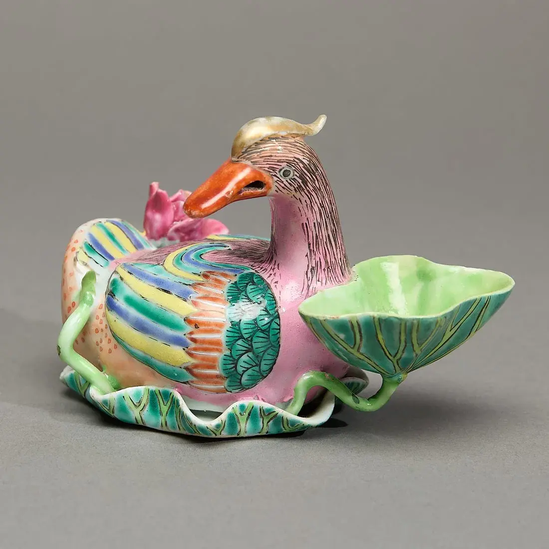 Famille Rose Duck & Lotus Water Dropper