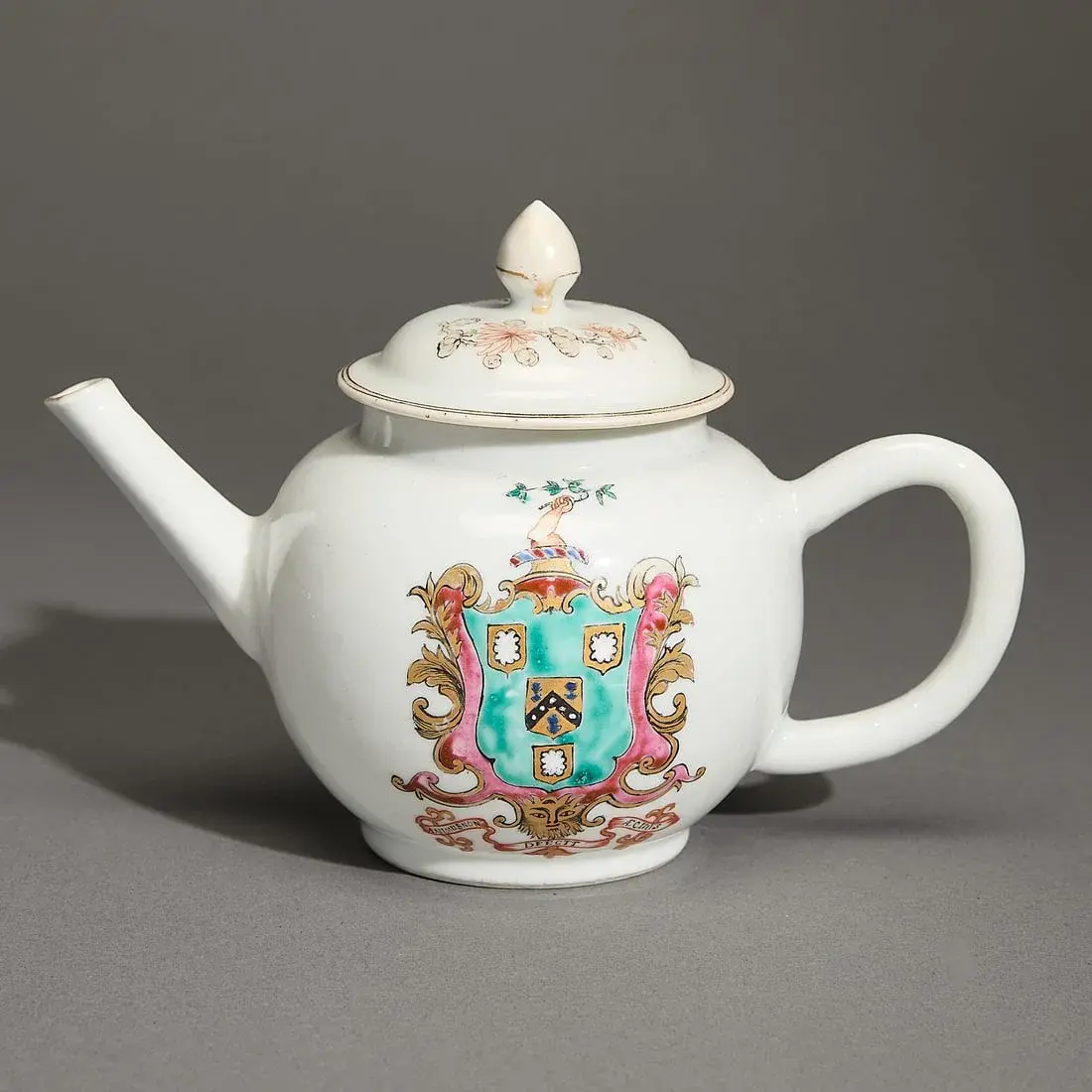 Chinese Export Armorial Teapot - Burrell/Lewis