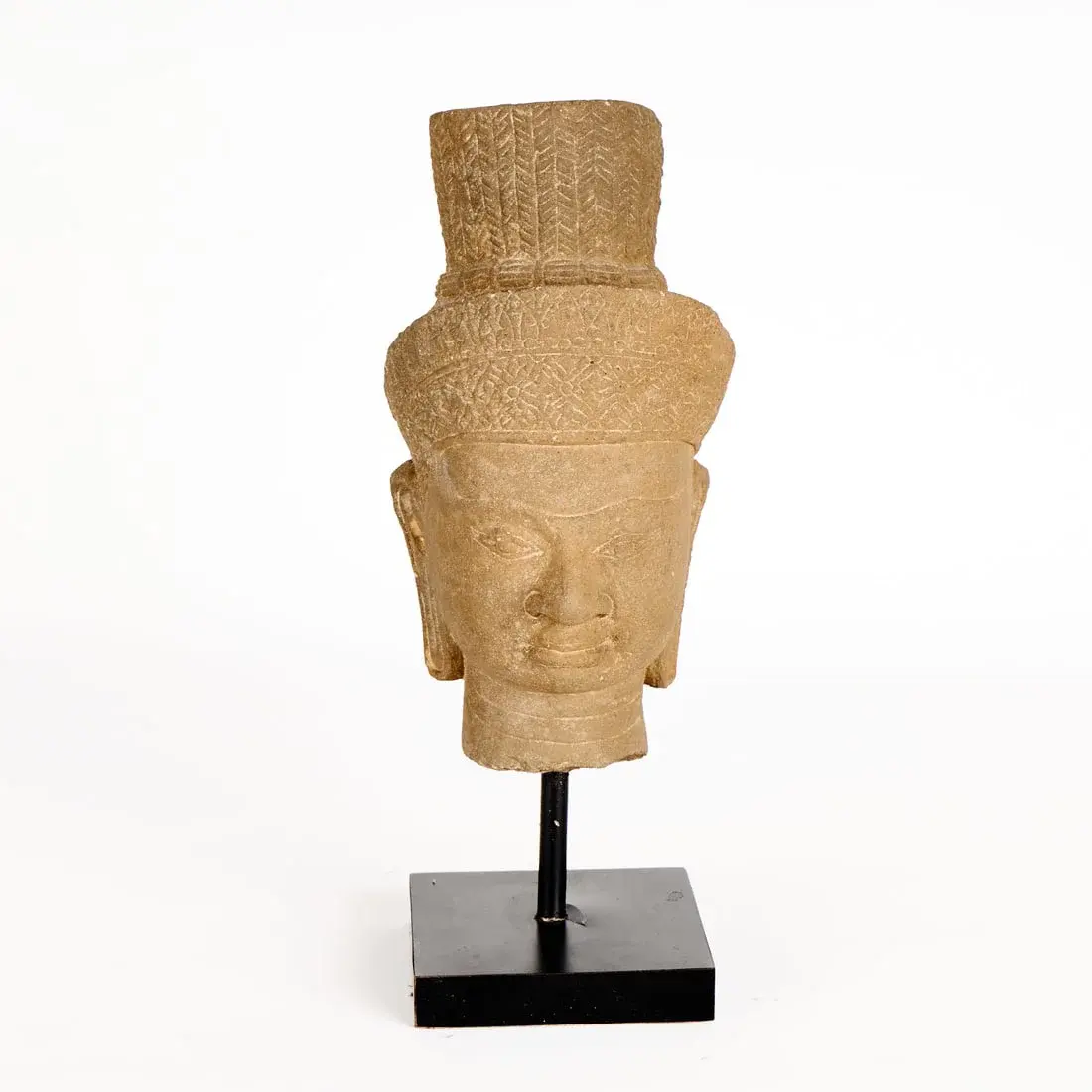20th c. Southeast Asian Carved Sandstone Deity