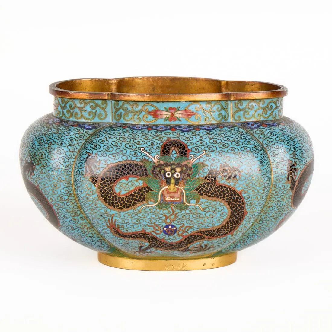Chinese Qing Cloisonne Jar w/ Lao Tianli Zhi Mark