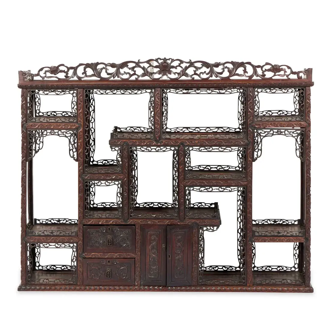 Chinese Rosewood Hanging Display Etagere