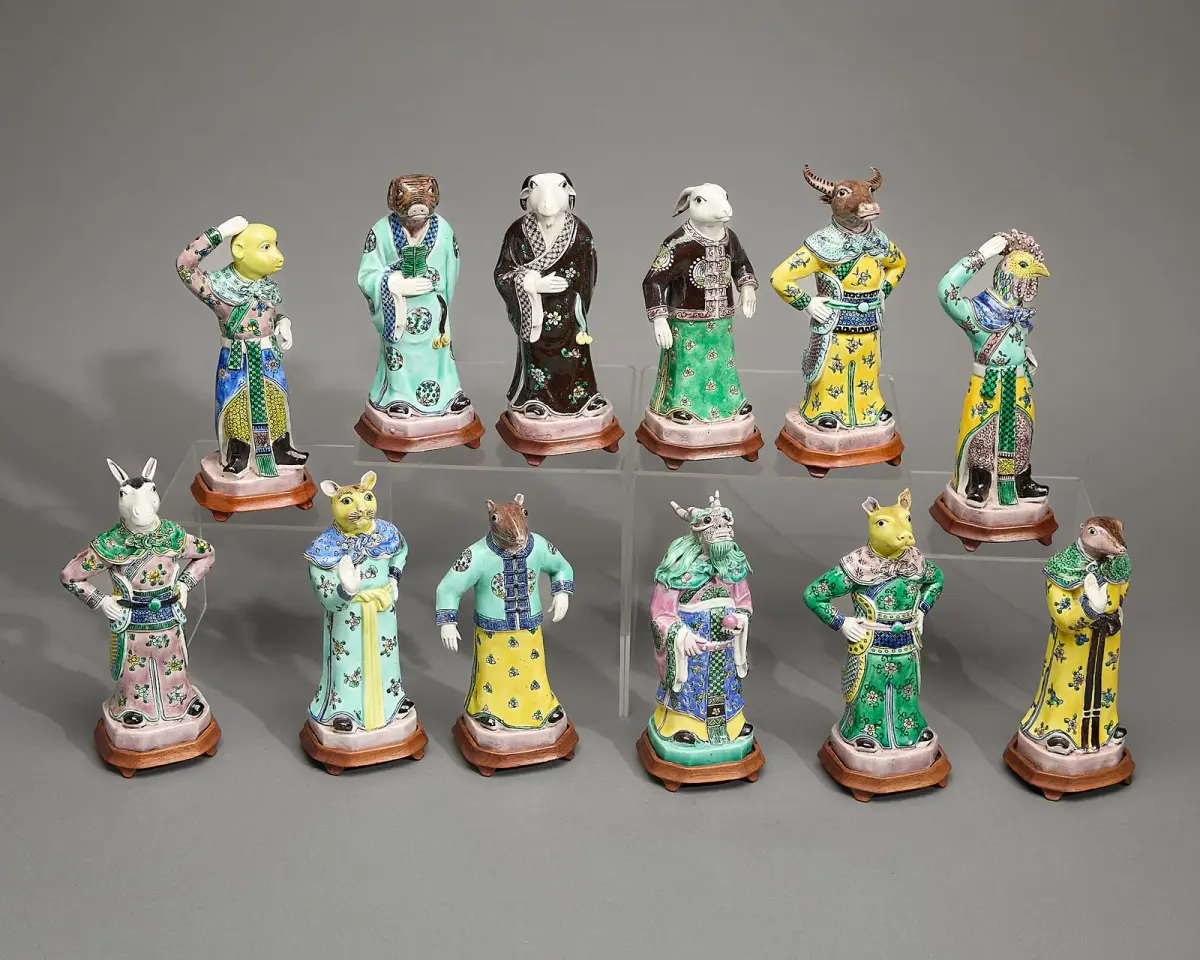 Set 12 Chinese Export Porcelain Zodiac Figures