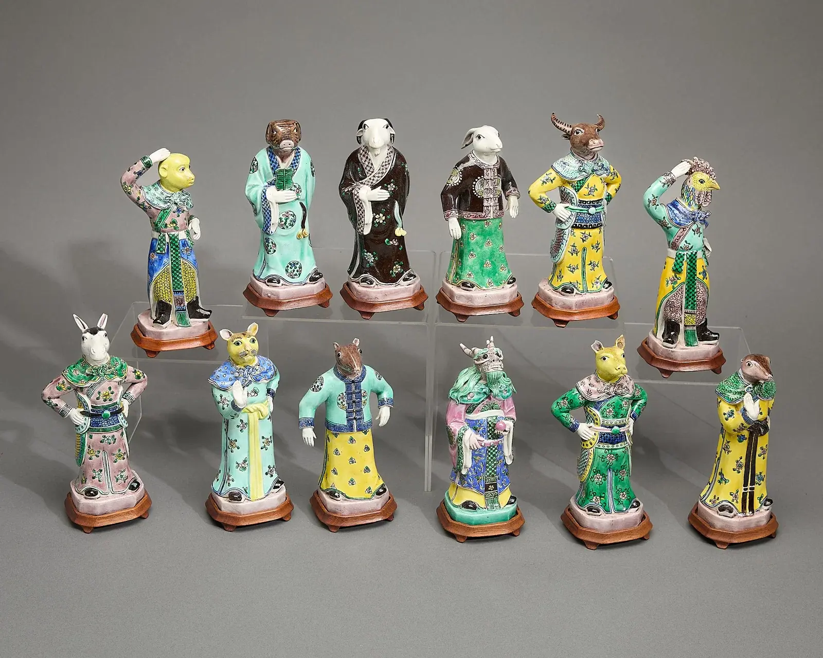 Set 12 Chinese Export Porcelain Zodiac Figures