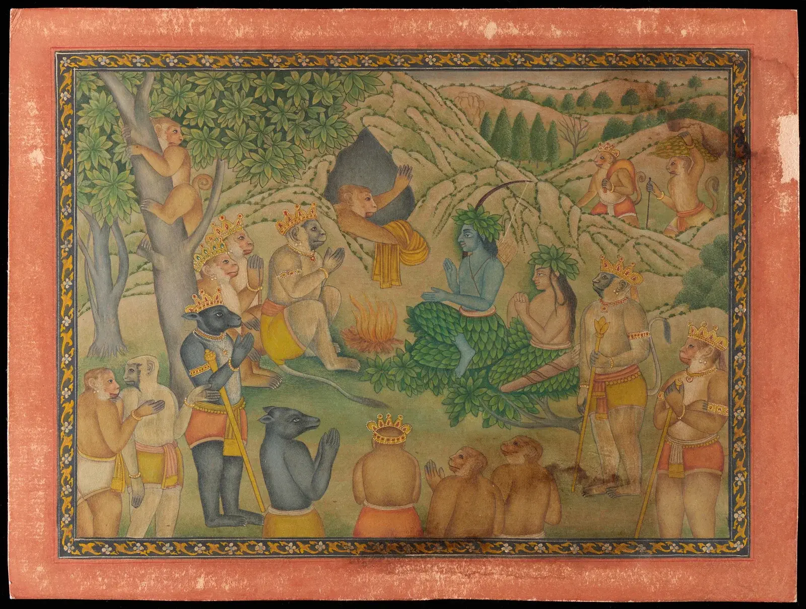 Indian Miniature Rama & Lakshman Scene Painting