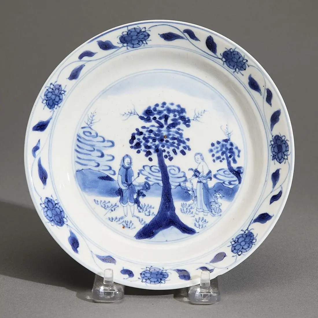 Rare Chinese Export Adam & Eve Dish