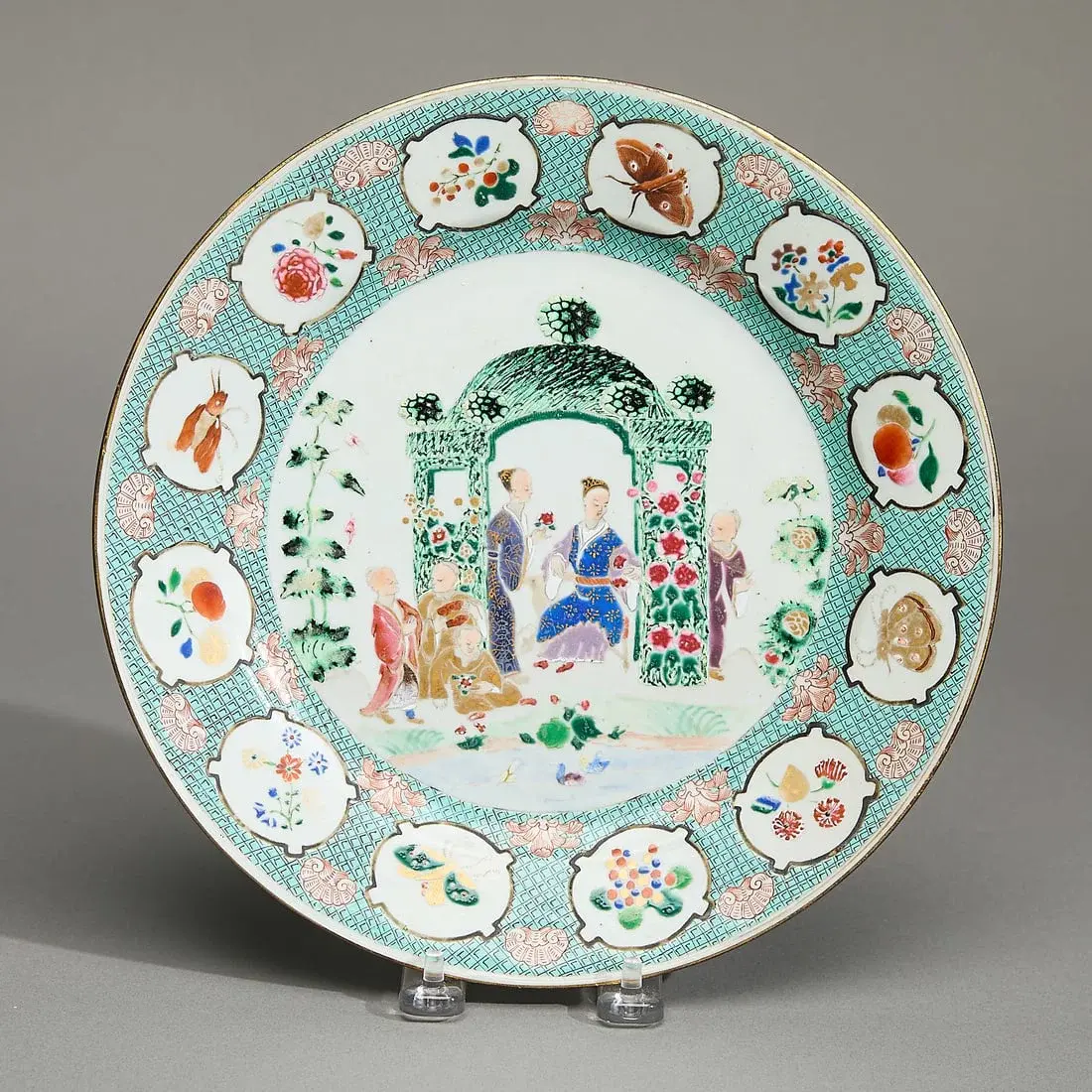 Pronk Famille Rose Arbor Saucer Dish