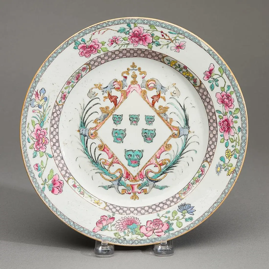 Famille Rose Armorial Plate - Izod