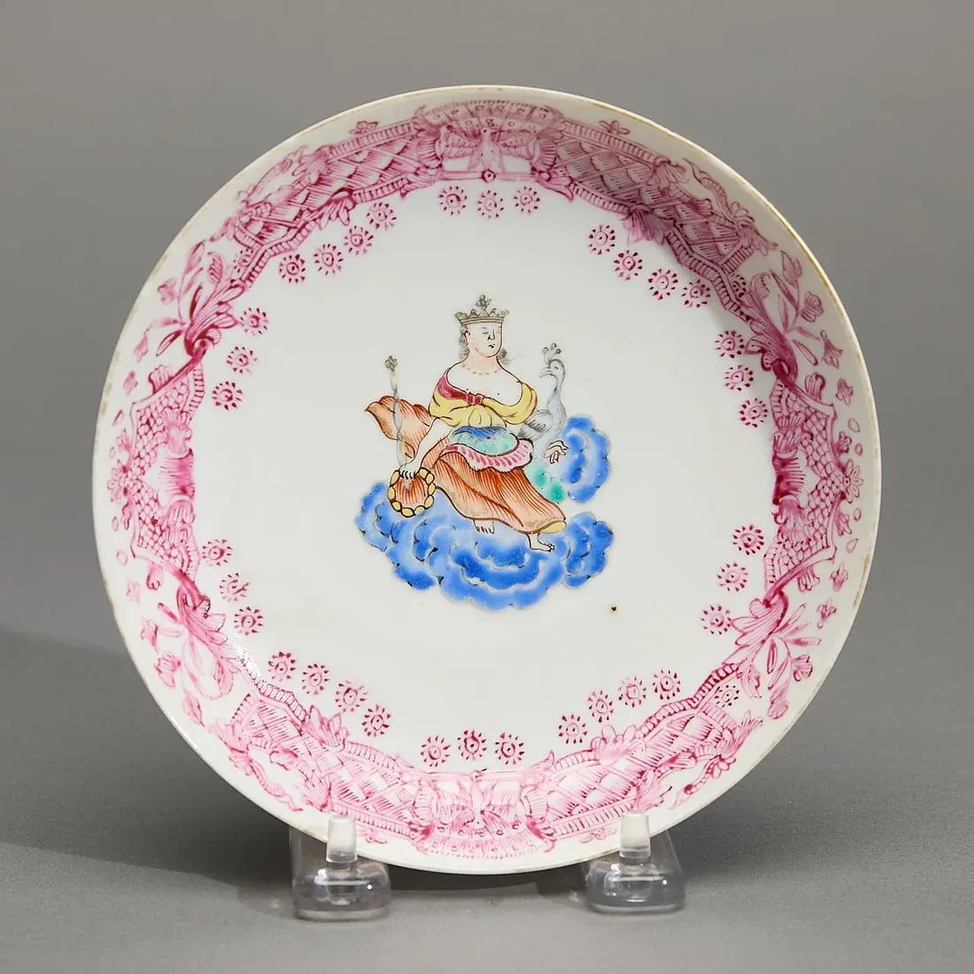 Chinese Export Famille Rose Juno Saucer