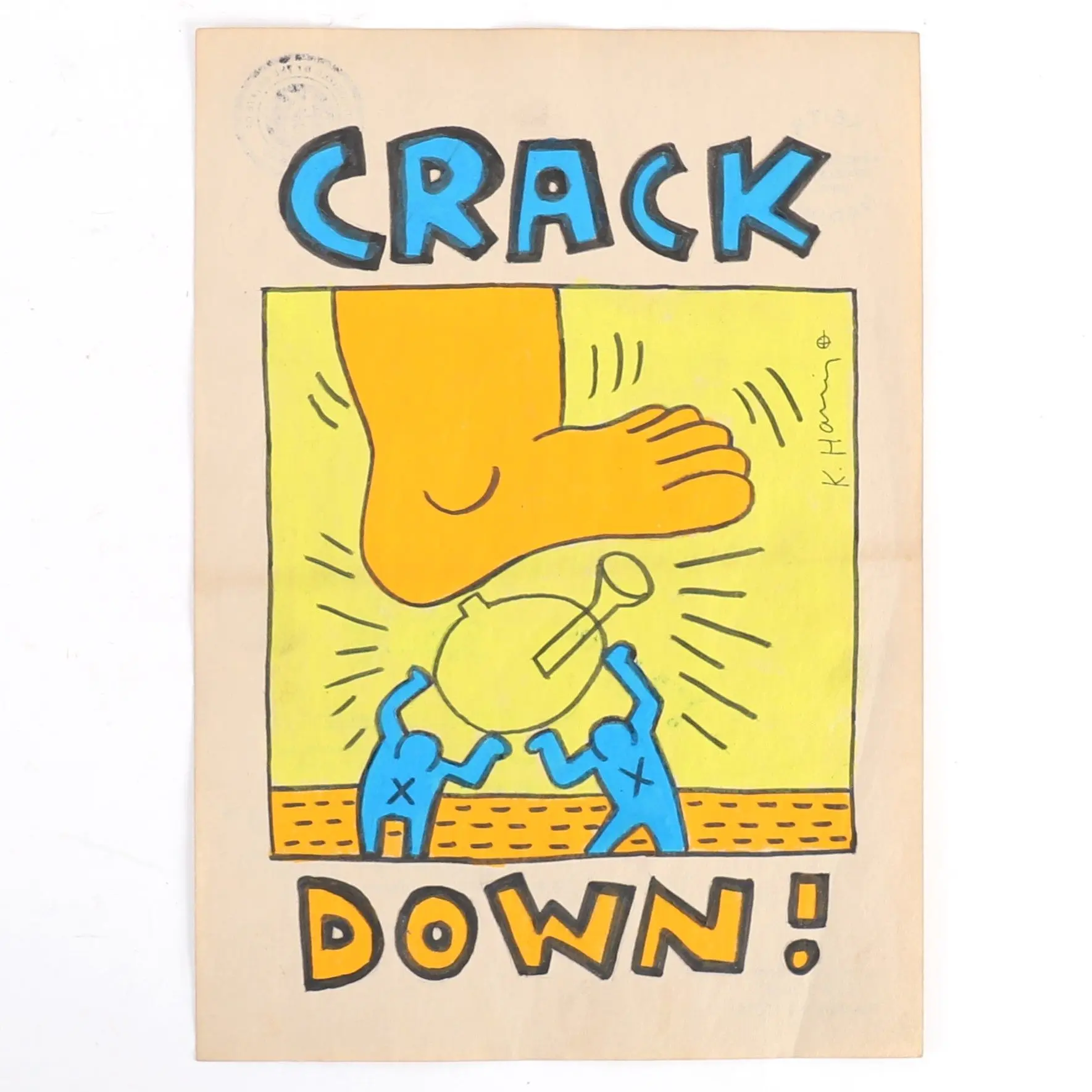 WORK "CRACK DOWN" after Keith HARING (1958-1990) - Lot 242