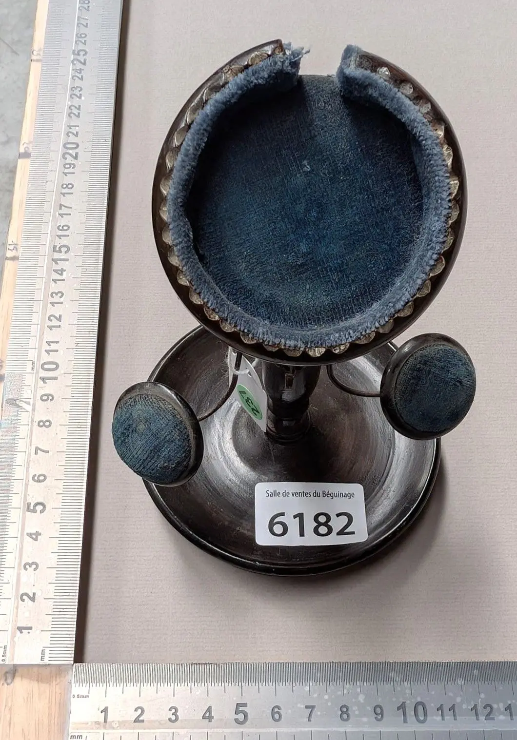 Antique wooden pocket watch stand—see photos for dimensions and condition