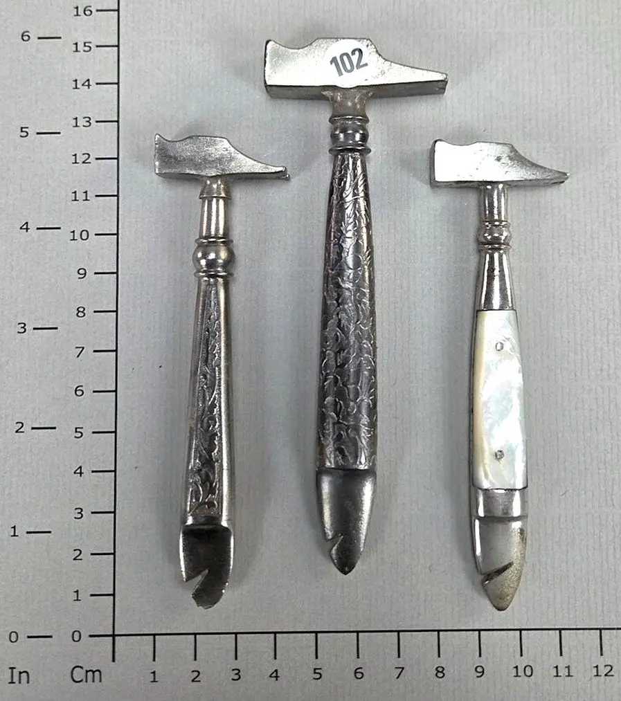 3 small vintage wooden knives for opening cigar boxes? - See photos