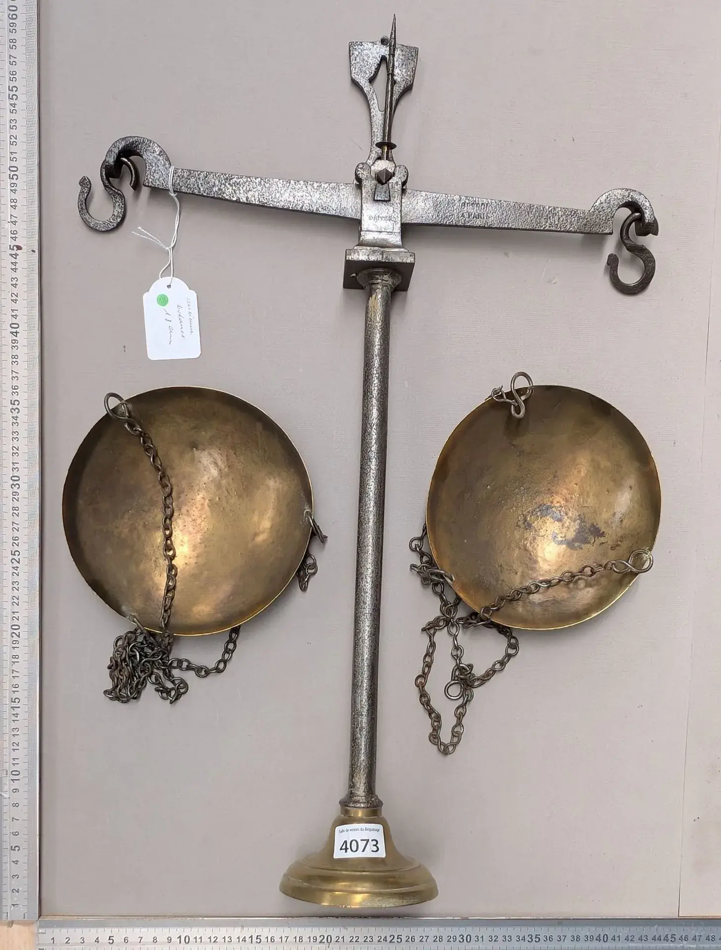 Antique 18th-century scale—see photos for dimensions and condition