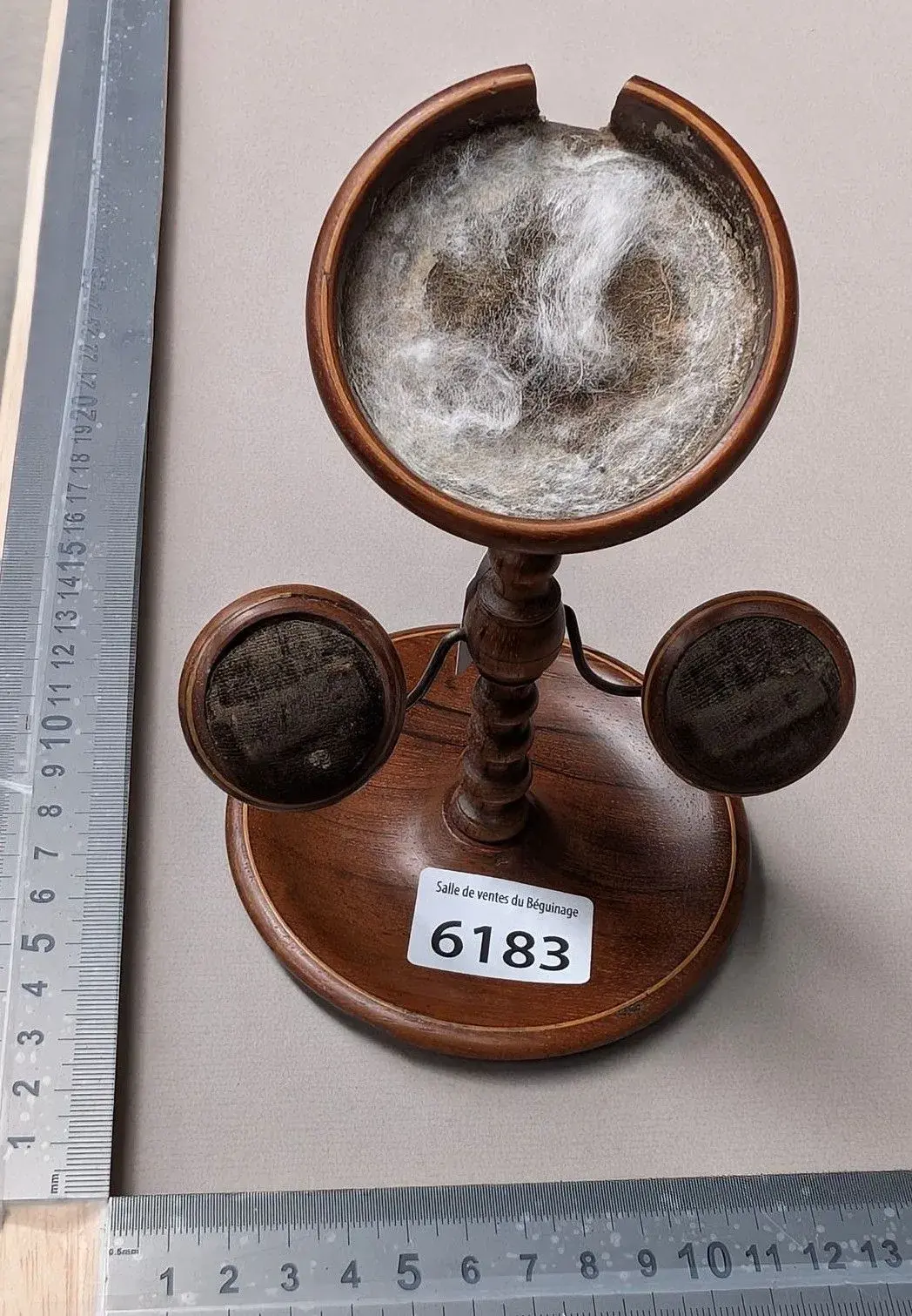 Antique wooden pocket watch stand—see photos for dimensions and condition
