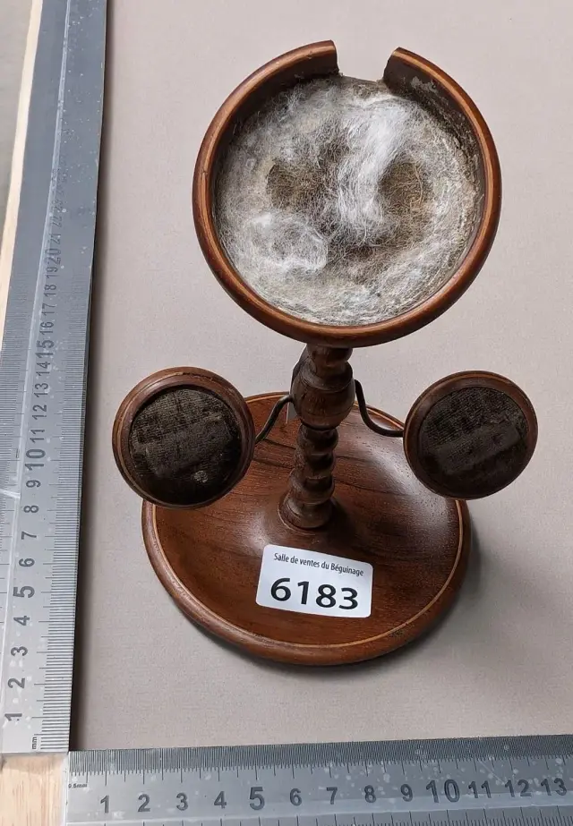 Antique wooden pocket watch stand—see photos for dimensions and condition