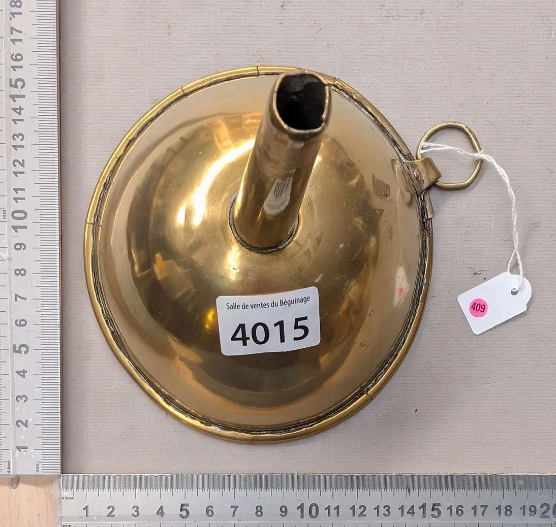 1 antique copper funnel—see photos for dimensions and condition