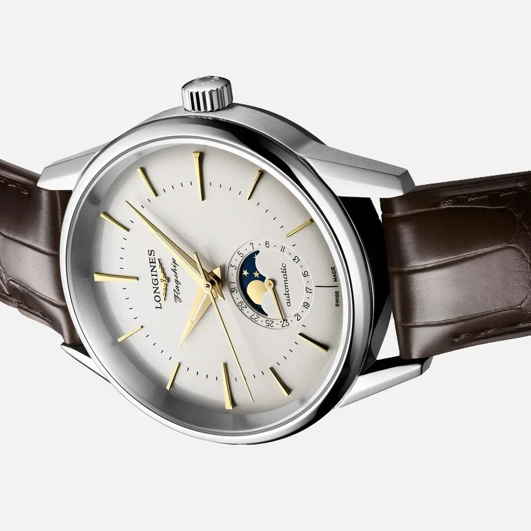 Longines Flagship Heritage Moonphase Silver dial 38.5mm L4.815.4.78.2