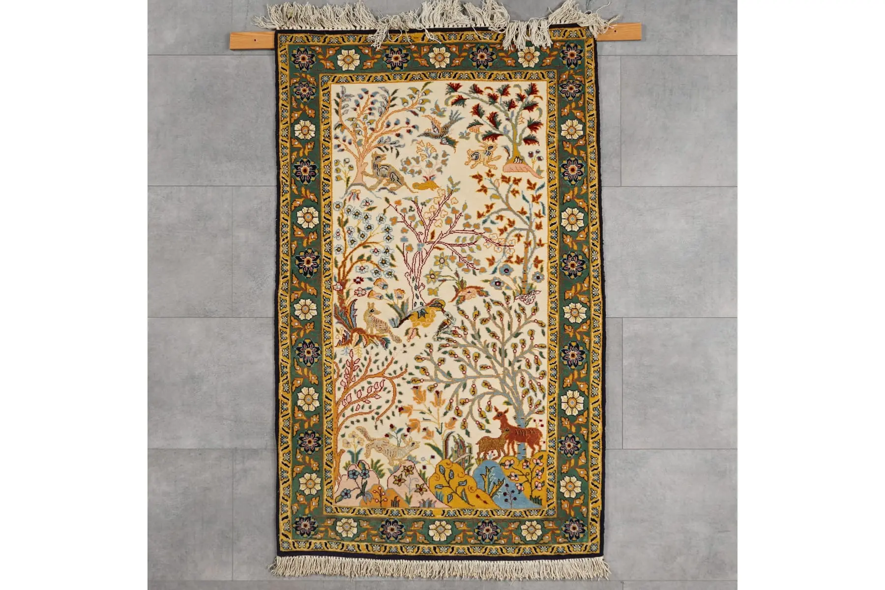 Käsinsolmittu matto, 128 x 80 cm