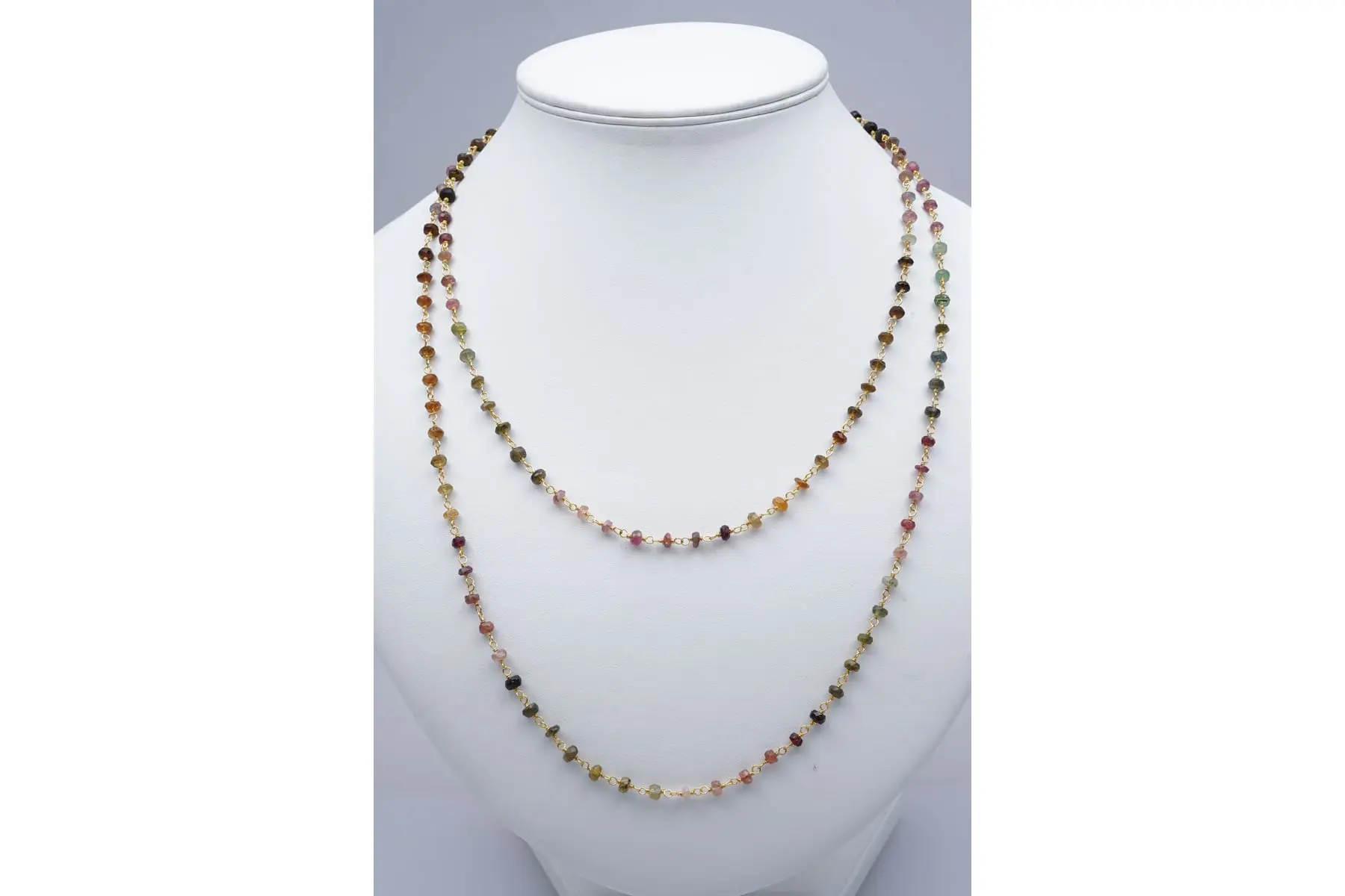 (3610) NECKLACE yellow SILVER 925 / 1000 TOURMALINES