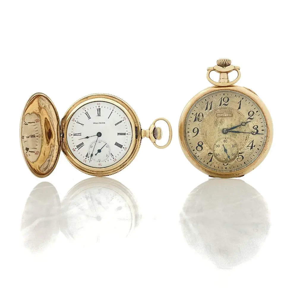 LOT OF 2 ANTIQUE AMERICAN WALTHAM GOLD FILLED POCKET WATCHES