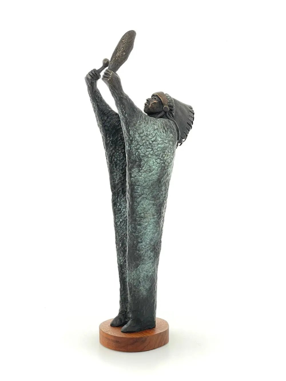 ALLAN HOUSER "SIOUX WITH RATTLE AND FAN" BRONZE