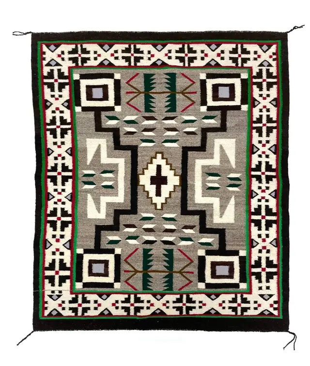NAVAJO TEEC NOS POS STORM PATTERN WEAVING / RUG