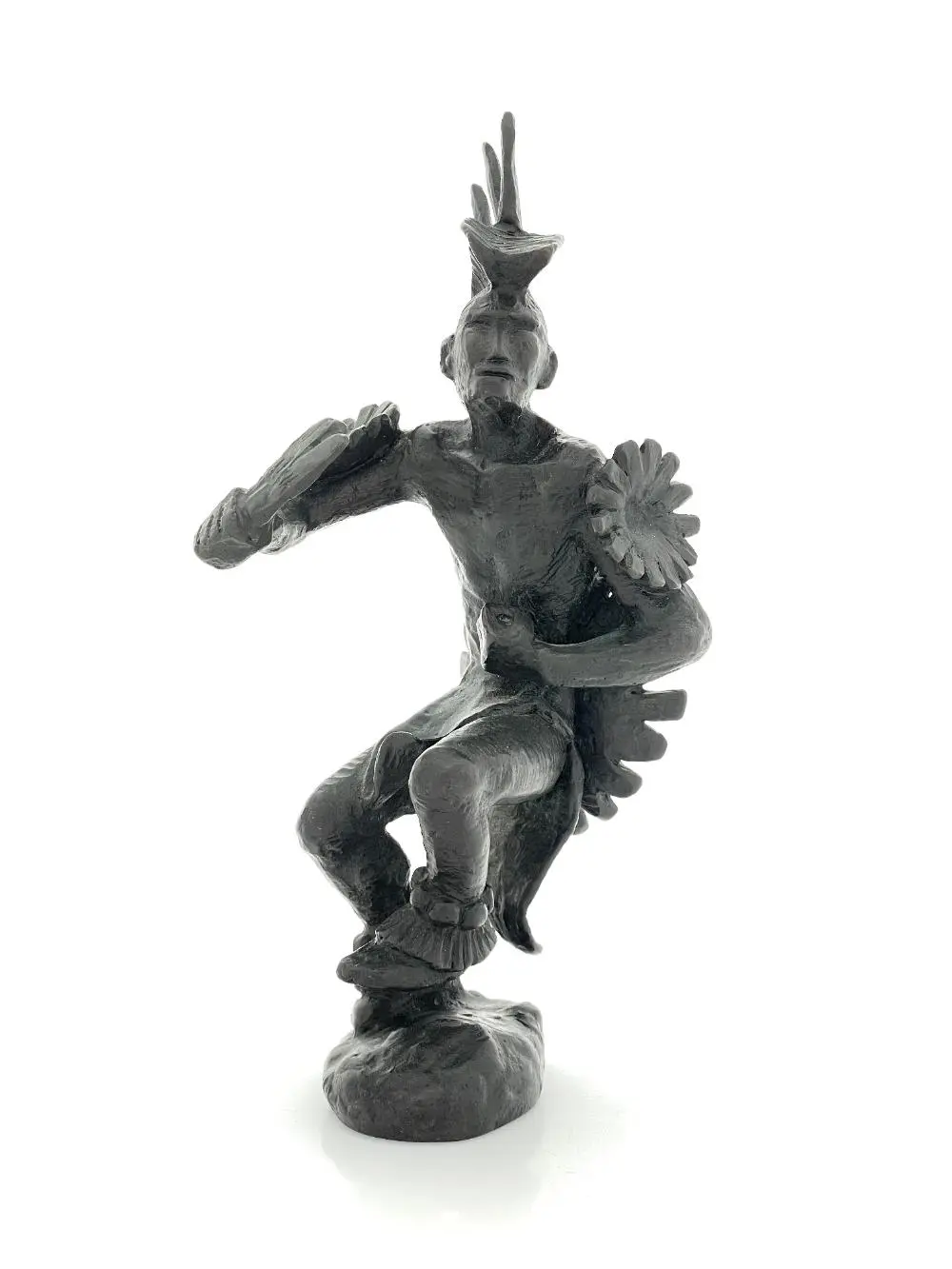 ALLAN HOUSER PLAINS WAR DANCE, 1967 BRONZE SCULPTURE