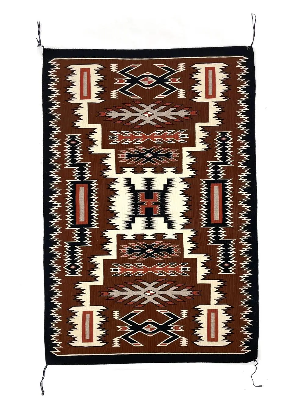 JEAN BLACKHAT NAVAJO STORM PATTERN WEAVING / RUG