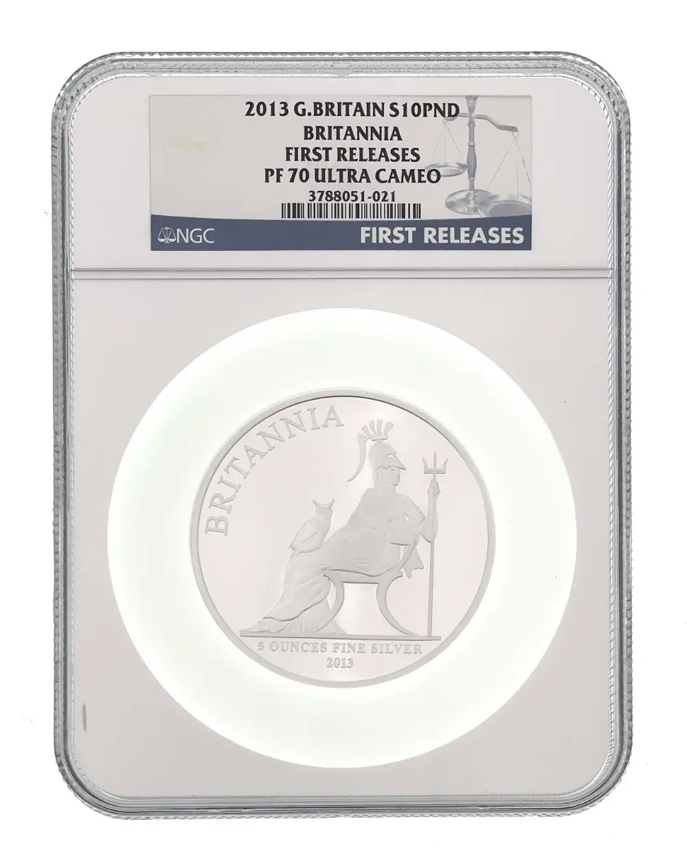 2013 GREAT BRITAIN 5 OZ SILVER BRITANNIA 10 POUND COIN FIRST RELEASES