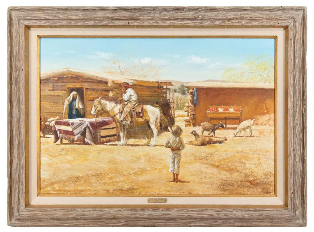DAN BODELSON "THE RUG MERCHANT" OIL ON CANVAS