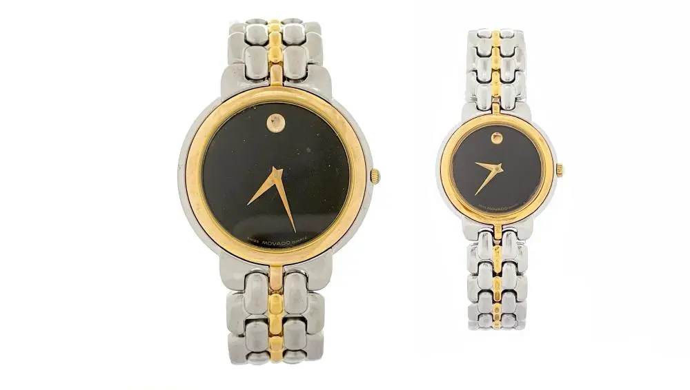 LOT 2 MOVADO TWO TONE MUSEUM CLASSIC WATCHES