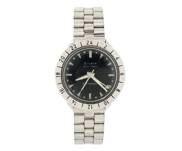 BULOVA ACCUTRON ASTRONAUT 214 GMT STAINLESS STEEL WATCH