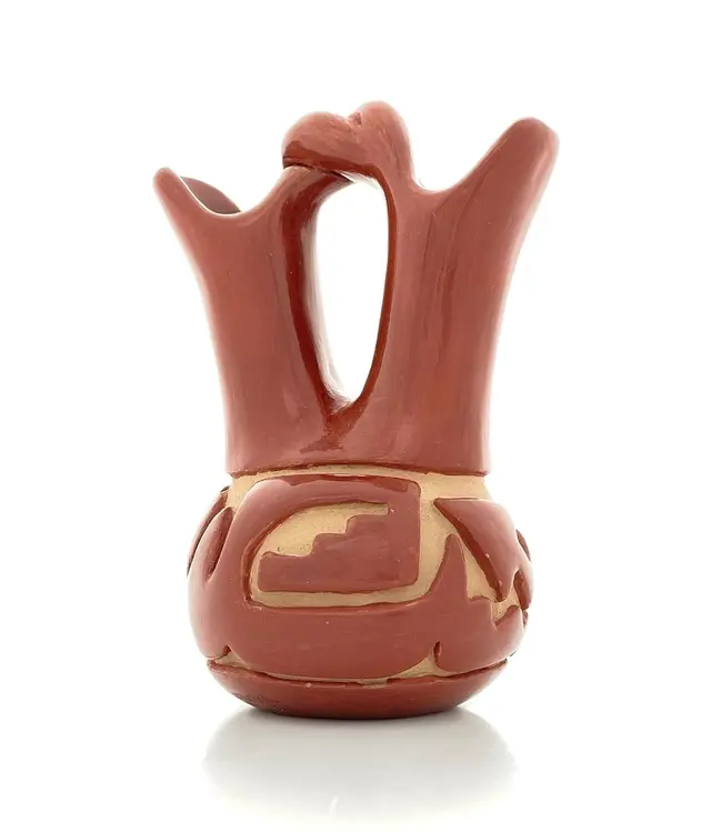 REYCITA COSEN SANTA CLARA PUEBLO REDWARE WEDDING VASE